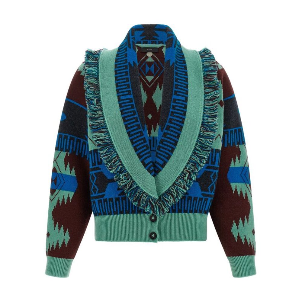 Alanui Blue Virgin Wool Women's Cardigan